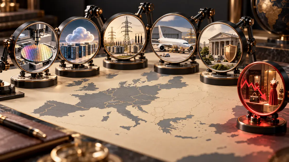 Grille visuelle d'analyse des secteurs européens à surveiller en 2026
