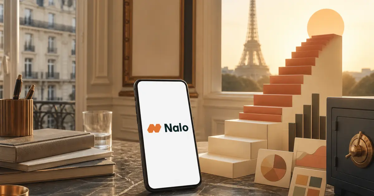 Avis Nalo PER 2026 avec une projection de retraite personnalisée et le logo Nalo