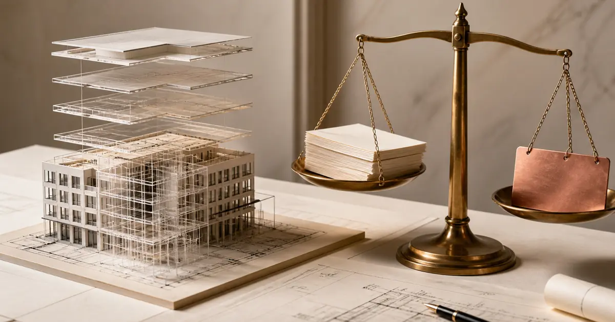 Valeur de reconstitution d'une SCPI illustrée par un immeuble reconstruit à partir de plans et comparé à son prix